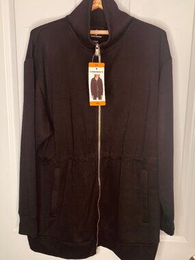 Converse Black Anorak Zip Up Jacket, Cinched Waist, Women's XXL, NWT